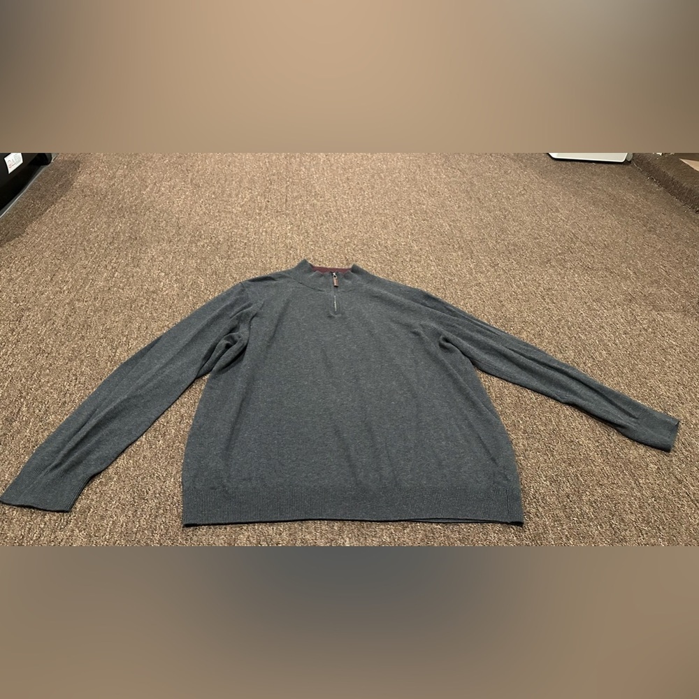 EUC Men’s XXXL grey 3XL sweater shirt top 1/4 zip LS casual knit Grayson Dunn